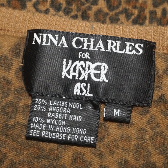 Vintage Leopard Animal Print Lambswool Angora Sweater - Picture 3 of 6